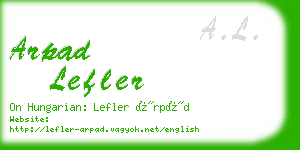 arpad lefler business card